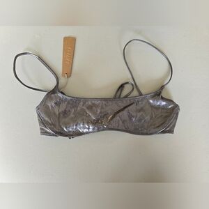 NWT Skims Micro Scoop Bikini Top Metallic Swim Women's Sz XXS.